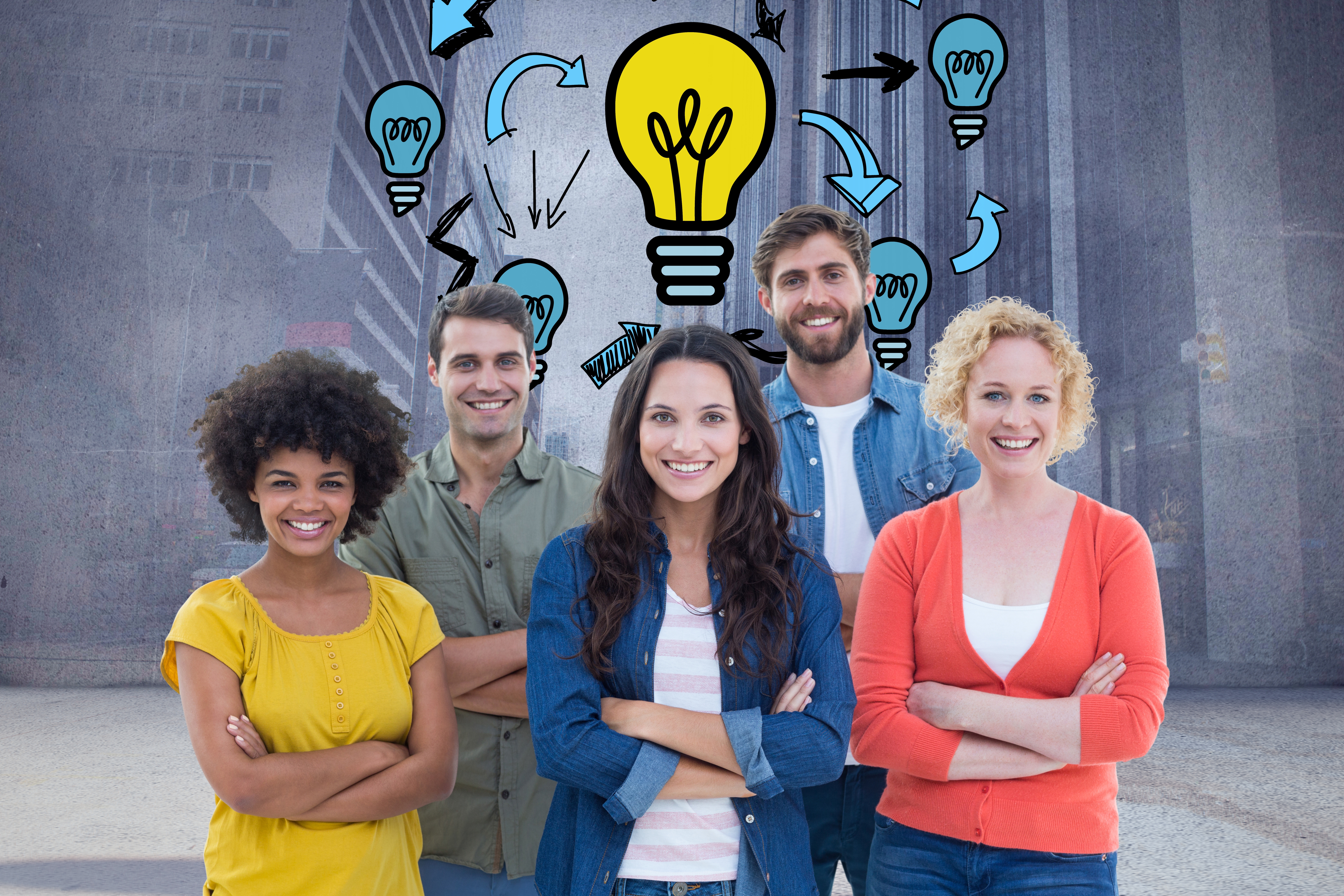 Team collaborating on a project